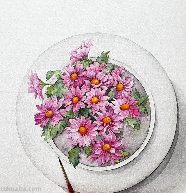 用艺术释放情感，用色彩渲染生活：清新的治愈系水彩花卉插画