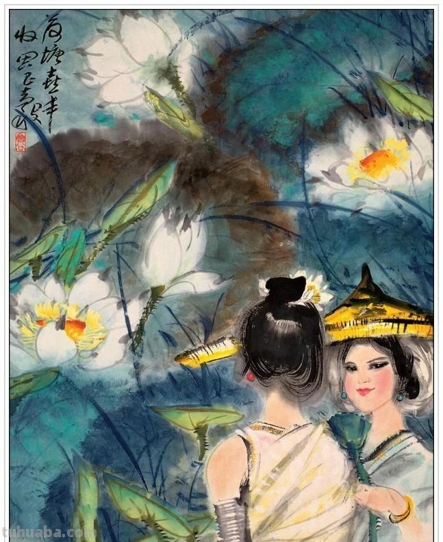 现代著名画家周昌谷四十五幅经典绘画书法作品纯情至美赏析