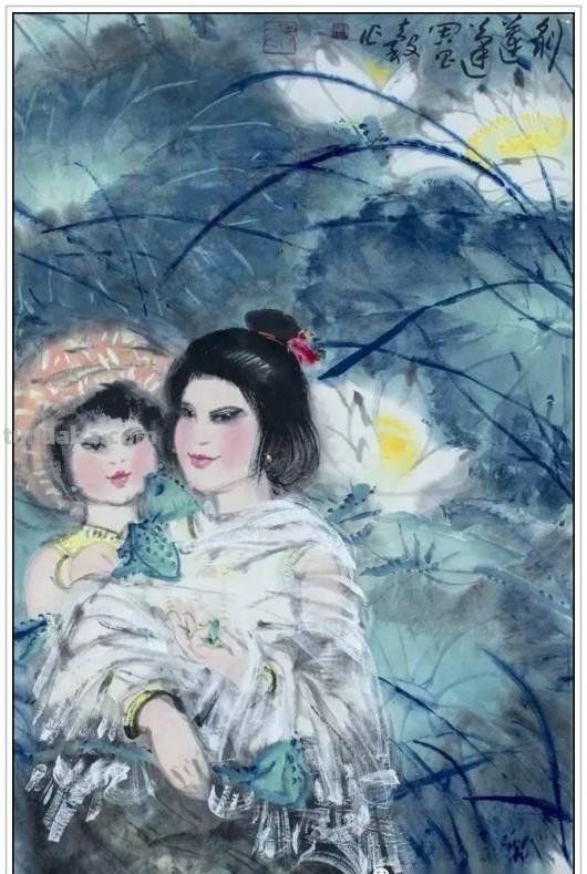 现代著名画家周昌谷四十五幅经典绘画书法作品纯情至美赏析
