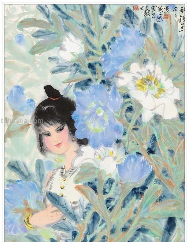 现代著名画家周昌谷四十五幅经典绘画书法作品纯情至美赏析