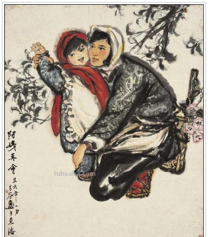 现代著名画家周昌谷四十五幅经典绘画书法作品纯情至美赏析