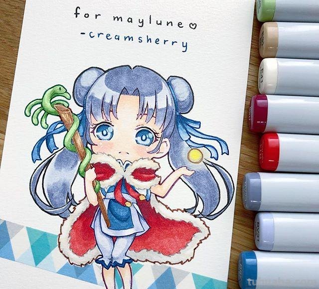 卡通美少女~简笔画，喜欢的收藏~