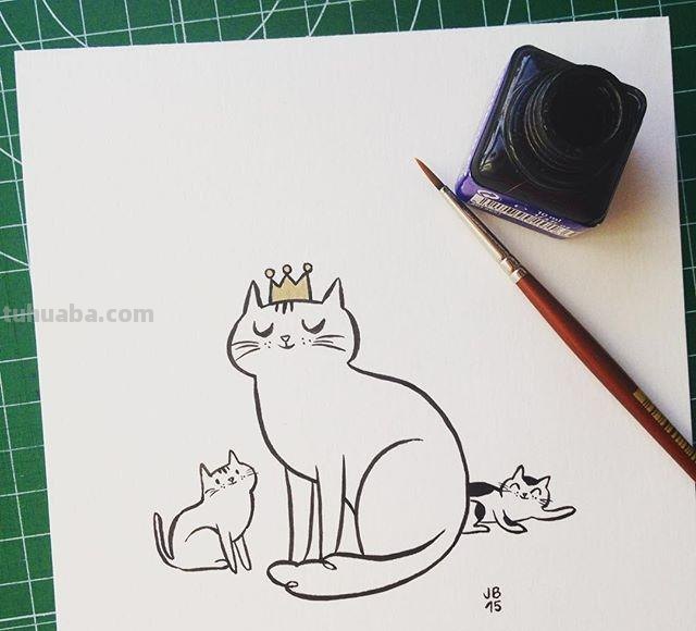 小猫儿小狗儿简笔画素材~
