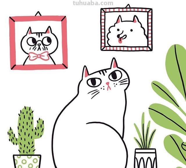 小猫儿小狗儿简笔画素材~