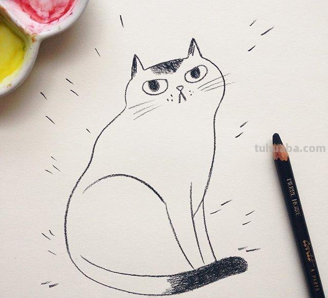 小猫儿小狗儿简笔画素材~