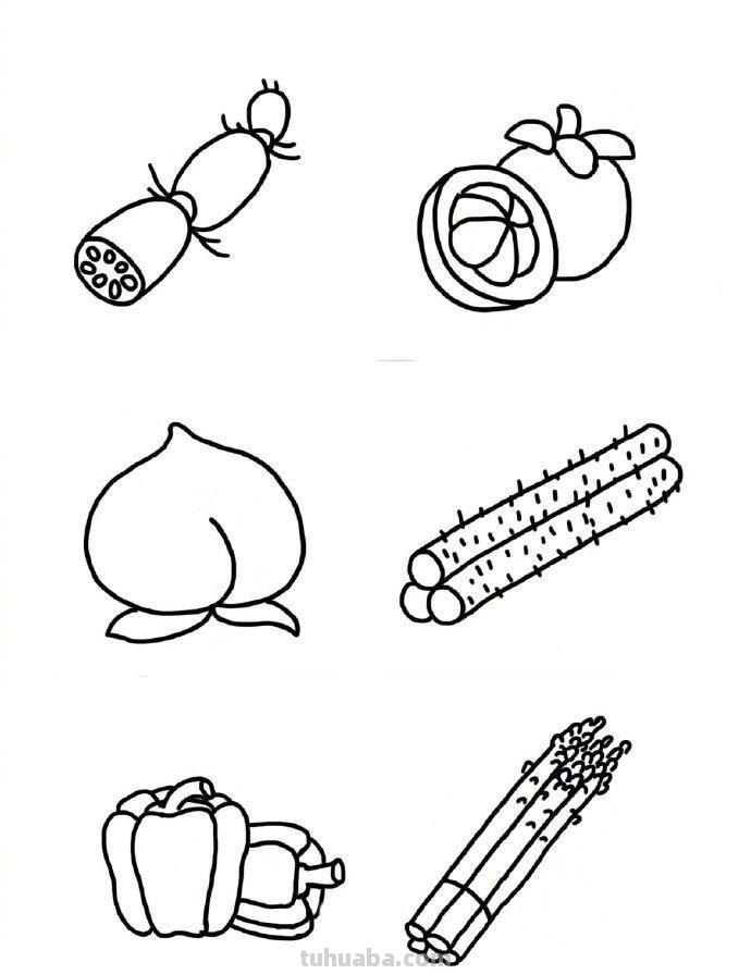 超多的水果蔬菜瓜果简笔画