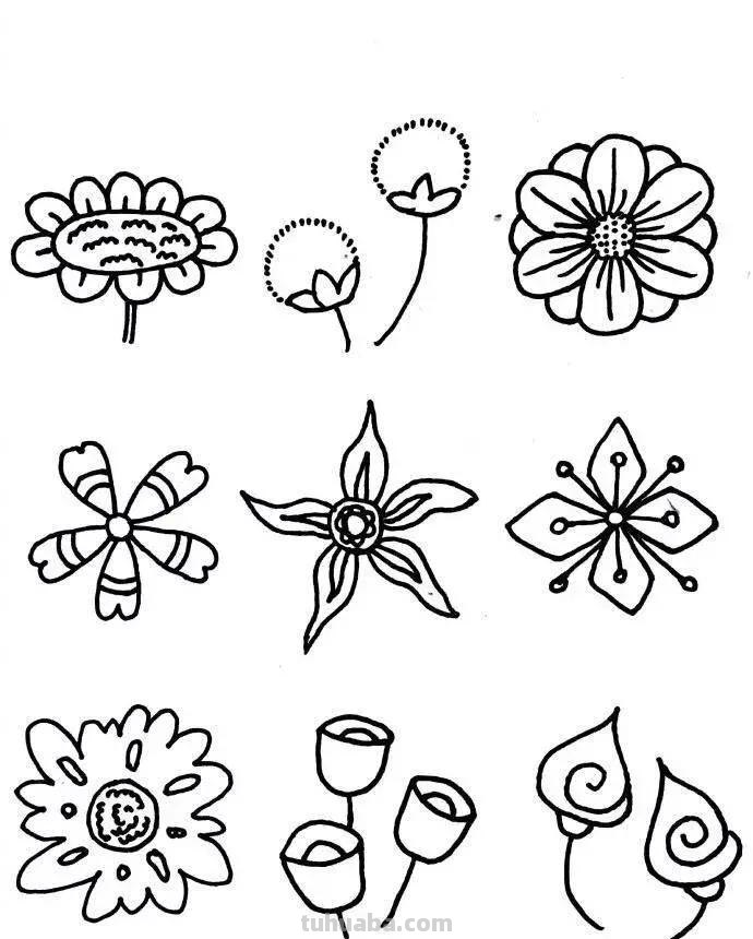 54种小花简笔画，种类齐全，收藏好，寒假学习的好资料