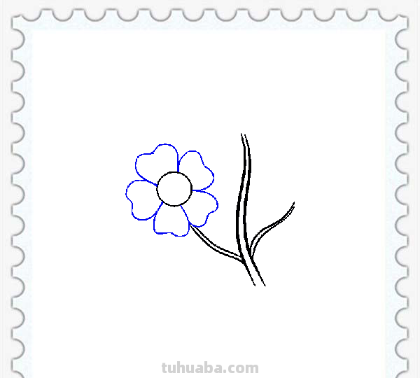 儿童简笔画精选-卡通花朵的绘画步骤
