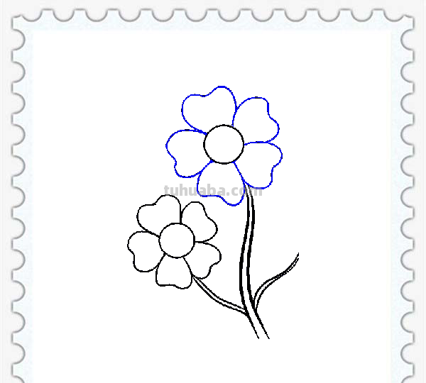 儿童简笔画精选-卡通花朵的绘画步骤