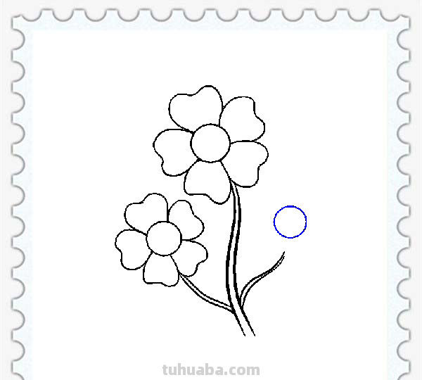 儿童简笔画精选-卡通花朵的绘画步骤