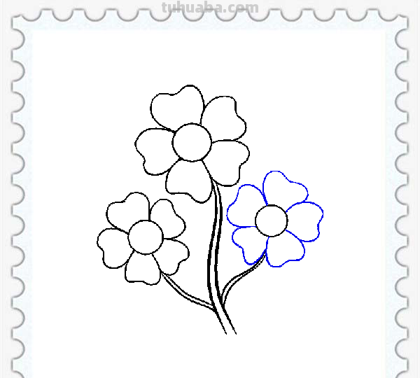 儿童简笔画精选-卡通花朵的绘画步骤