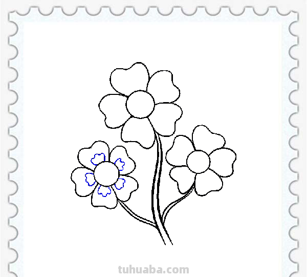 儿童简笔画精选-卡通花朵的绘画步骤