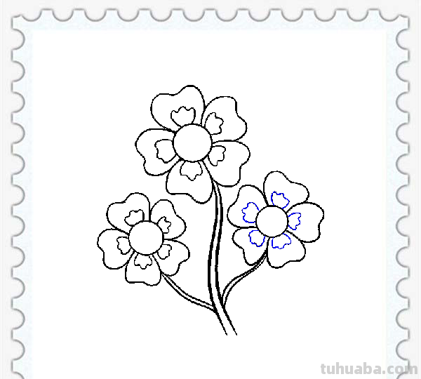 儿童简笔画精选-卡通花朵的绘画步骤