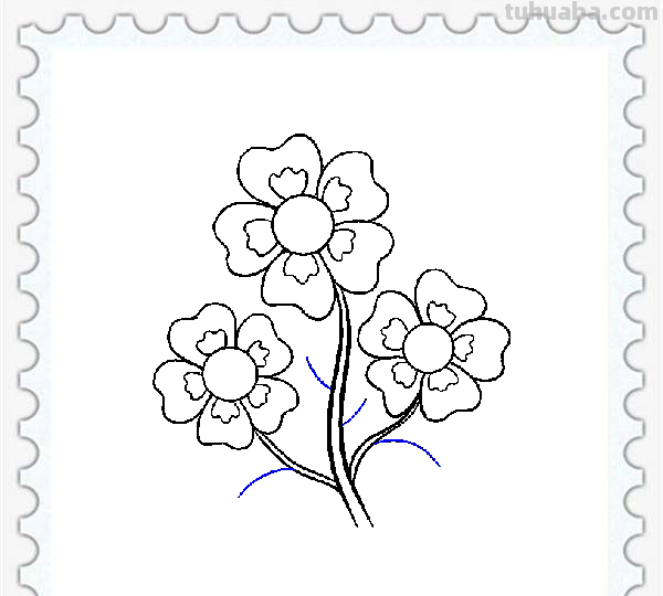 儿童简笔画精选-卡通花朵的绘画步骤