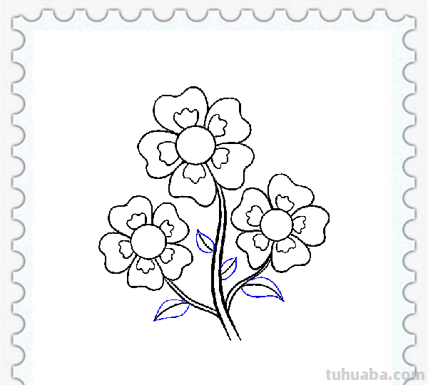 儿童简笔画精选-卡通花朵的绘画步骤