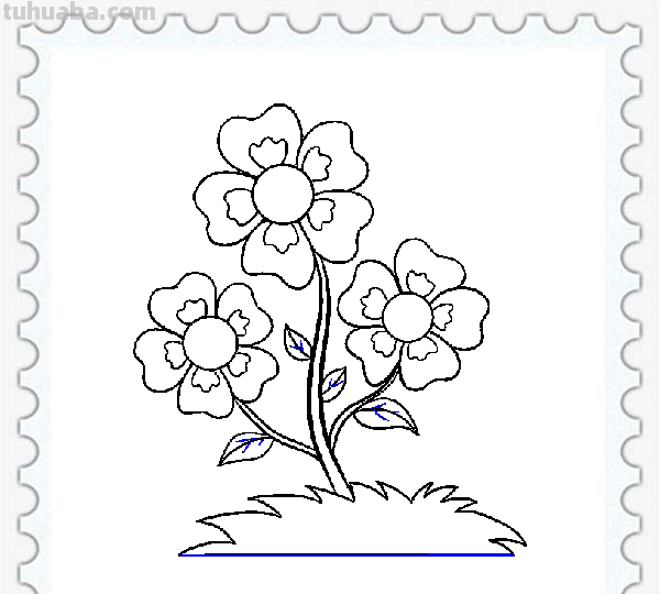 儿童简笔画精选-卡通花朵的绘画步骤