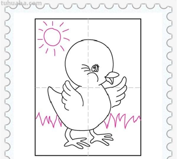儿童简笔画精选-小鸡的画法
