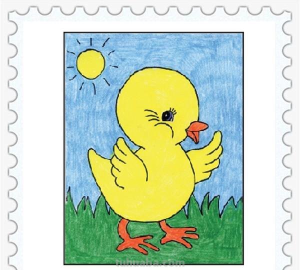 儿童简笔画精选-小鸡的画法