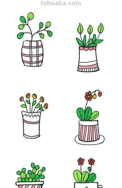 54种小清新绿植简笔画素材，欢迎收藏转发~