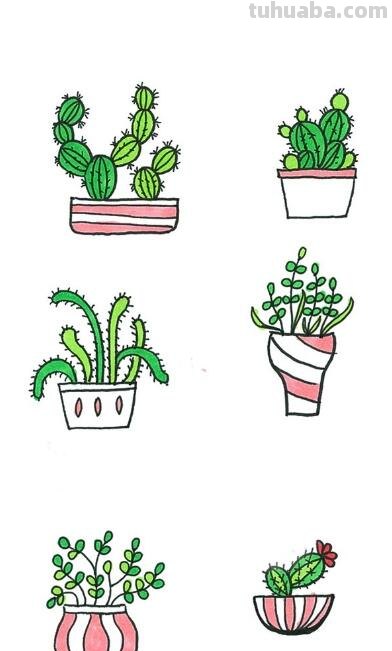54种小清新绿植简笔画素材，欢迎收藏转发~