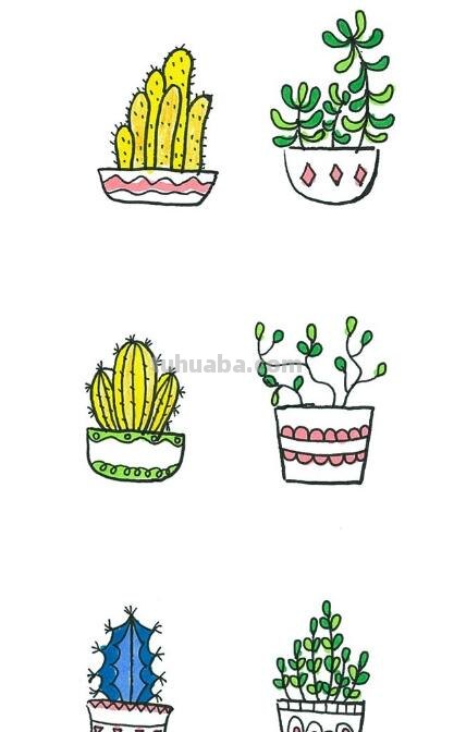 54种小清新绿植简笔画素材，欢迎收藏转发~