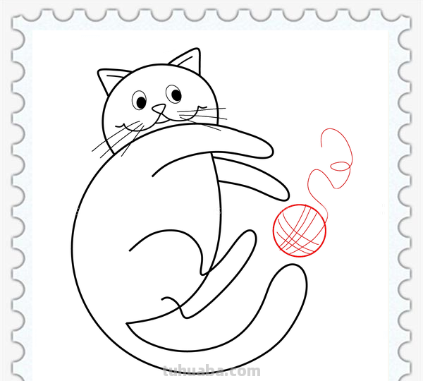 儿童简笔画精选-用字母“C”画猫（Cat）