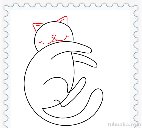 儿童简笔画精选-用字母“C”画猫（Cat）