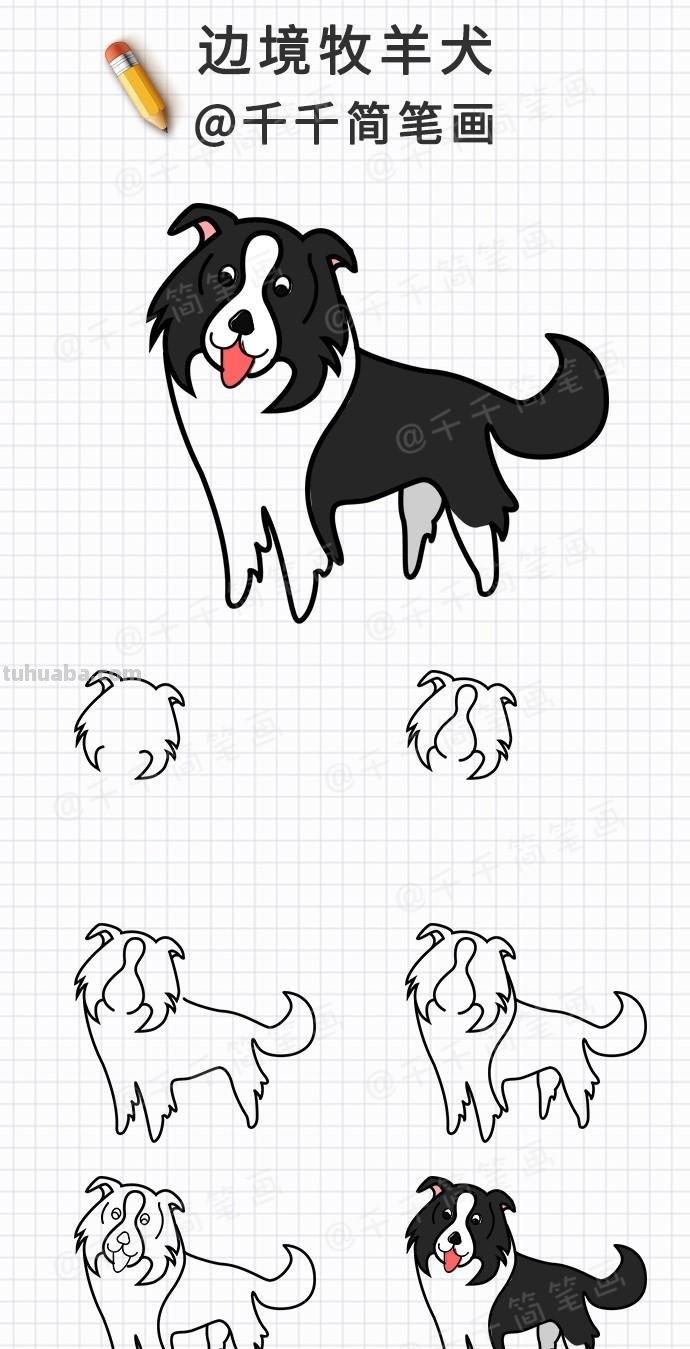 10种狗狗简笔画教程，总有一款是你喜欢的，值得收藏！