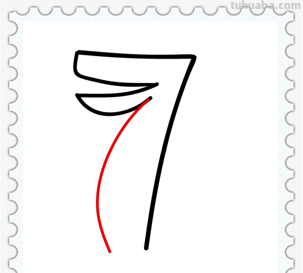 儿童简笔画精选-用数字 “7” 画鳄鱼（Crocodile）