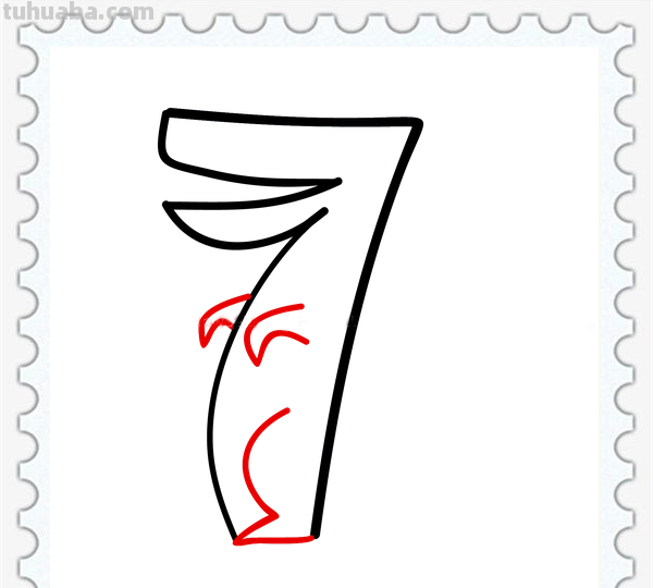儿童简笔画精选-用数字 “7” 画鳄鱼（Crocodile）