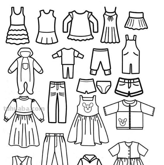一组衣服、帽子简笔画~手账手抄报素材~