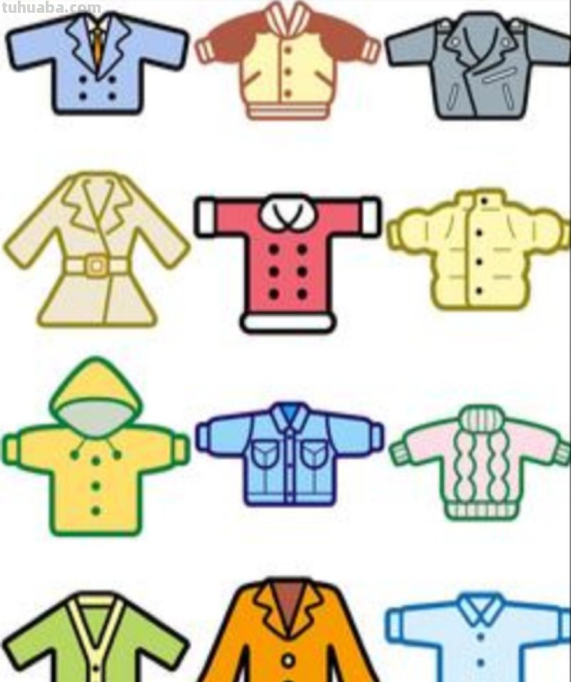 一组衣服、帽子简笔画~手账手抄报素材~
