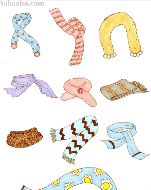 简笔画衣服、包、鞋子等