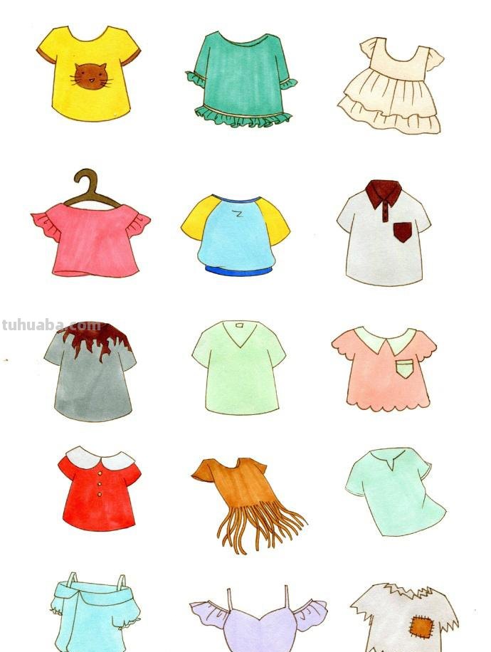 这是见过画的最好最完整的一套衣服类简笔画，超赞！
