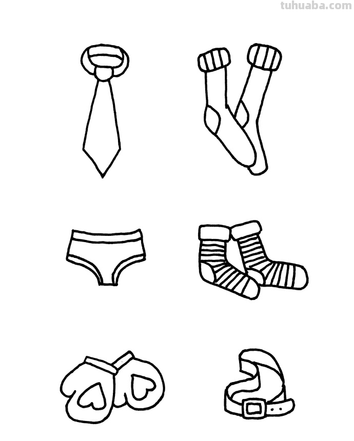 卡通衣服服装简笔画手绘插画手账素材~