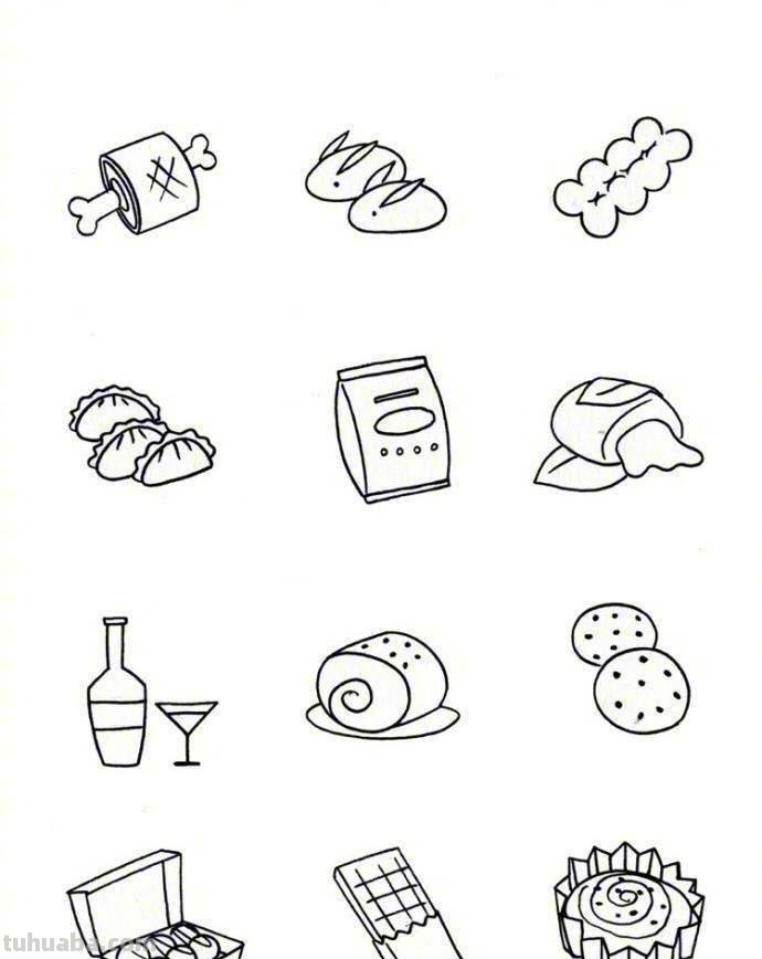 一大波儿简单实用的食物简笔画，收藏练习