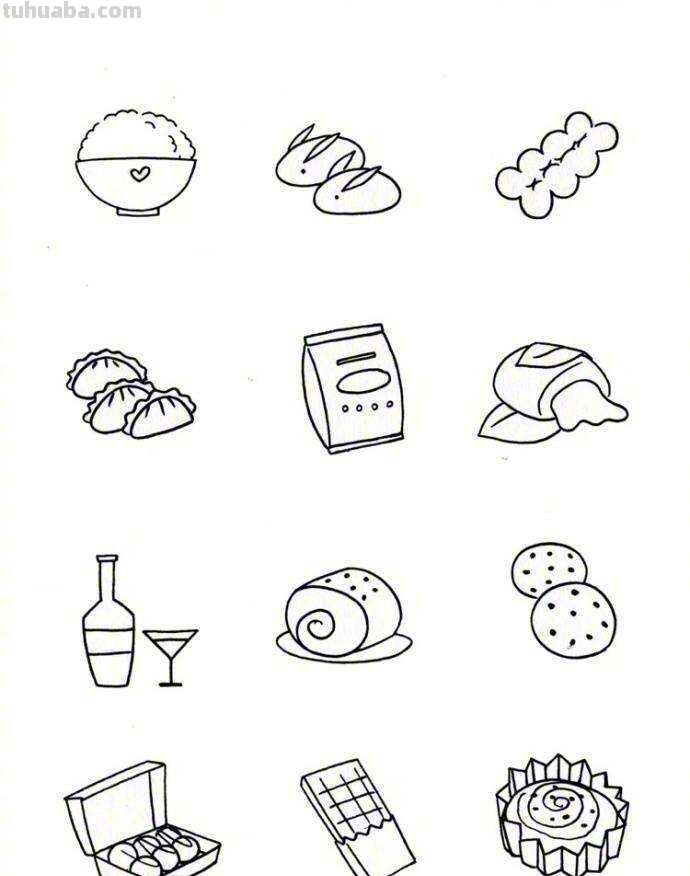 一大波儿简单实用的食物简笔画，收藏练习