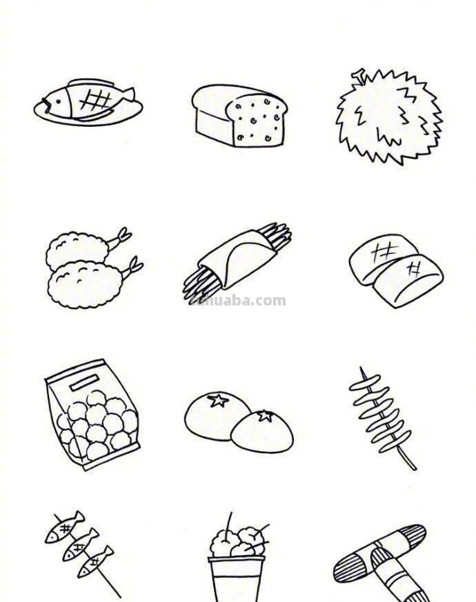 一大波儿简单实用的食物简笔画，收藏练习