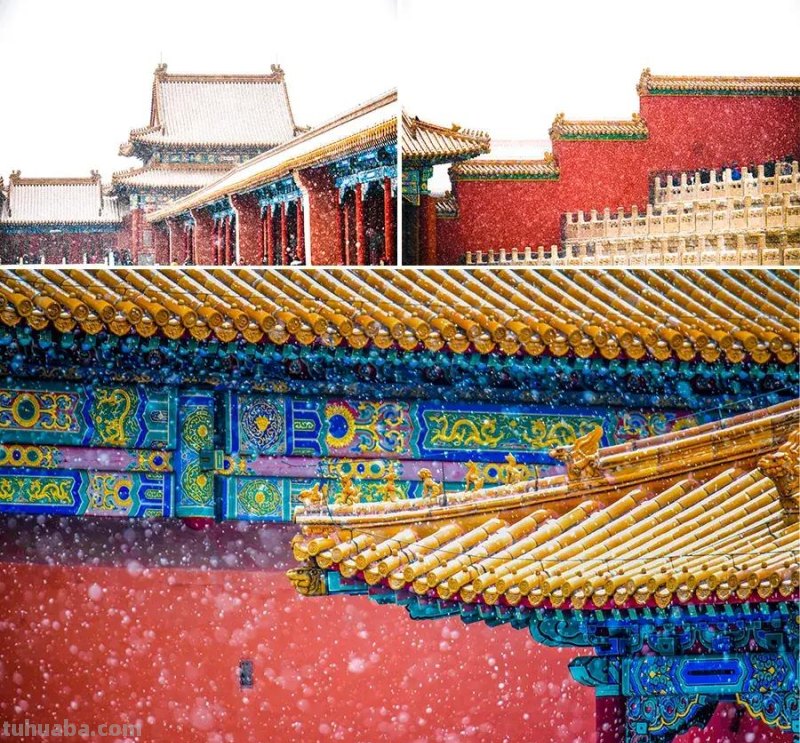 儿童画教程｜探寻中国传统古建筑艺术《故宫的雪》