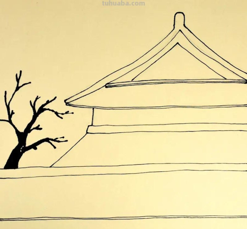 儿童画教程｜探寻中国传统古建筑艺术《故宫的雪》