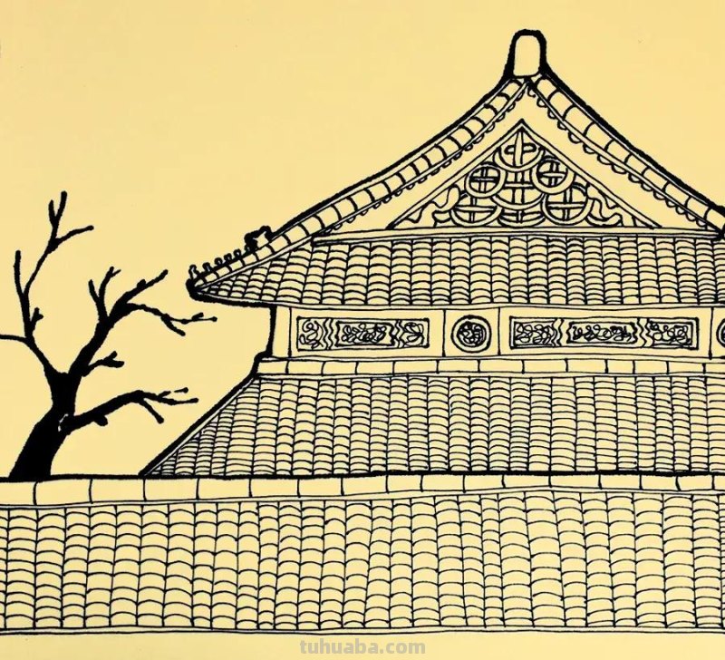 儿童画教程｜探寻中国传统古建筑艺术《故宫的雪》