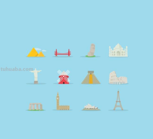 各国建筑物代表简笔画