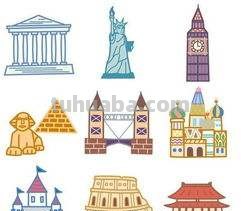 各国建筑物代表简笔画
