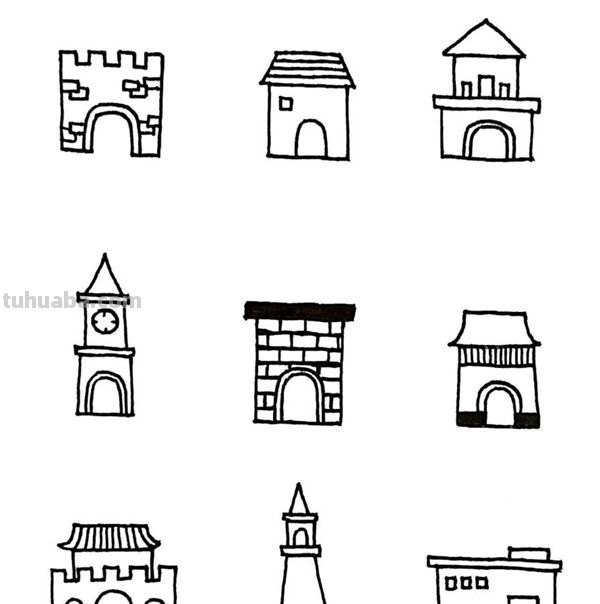 各国建筑物代表简笔画