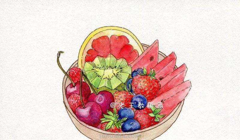 零基础也能画水彩，教你画一幅水果图