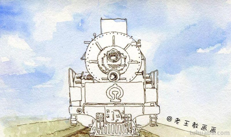 零基础也能画水彩,教你画火车头风景画 零基础也能画水彩,教你画火车头风景画