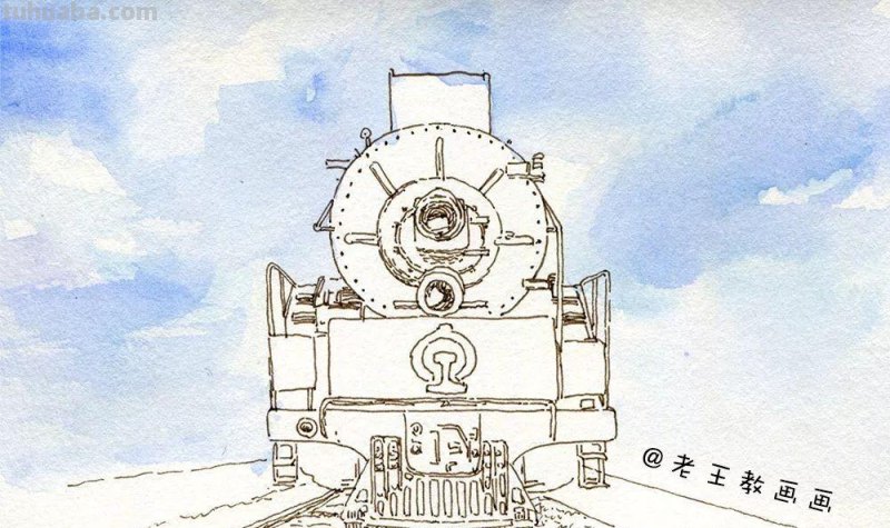 零基础也能画水彩,教你画火车头风景画 零基础也能画水彩,教你画火车头风景画