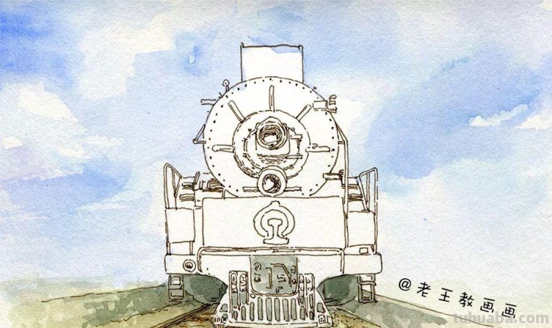 零基础也能画水彩,教你画火车头风景画 零基础也能画水彩,教你画火车头风景画