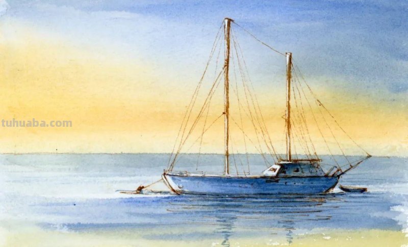 水彩也不难呀！4步就能画幅风景画