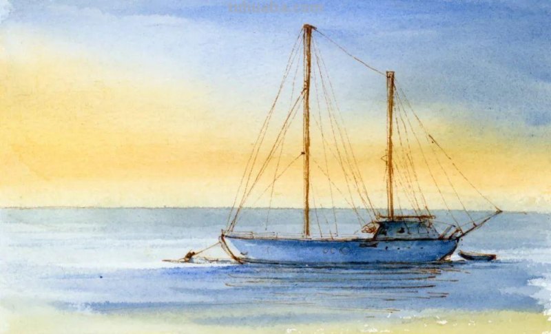 水彩也不难呀！4步就能画幅风景画